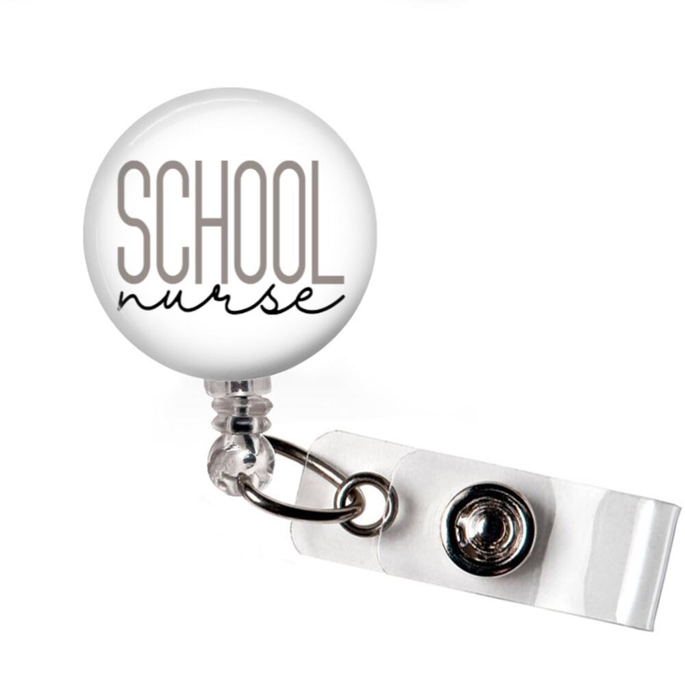 School Nurse Badge Reel Nurse Retractable ID Holder School Nurse Gift